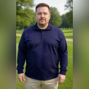 Ben Hogan Performance Golf 1/4 Zip 2XL Blue Pullover Shirt Jacket